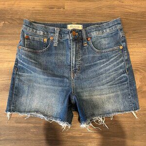 Madewell High Rise Dark Wash Denim Shorts